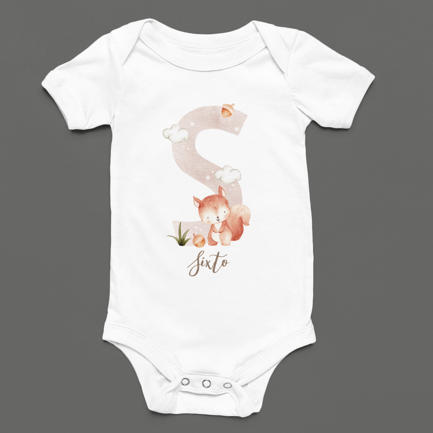 Body Personalizado con Inicial y Nombre – Animales en Acuarela 👶🐜🎨