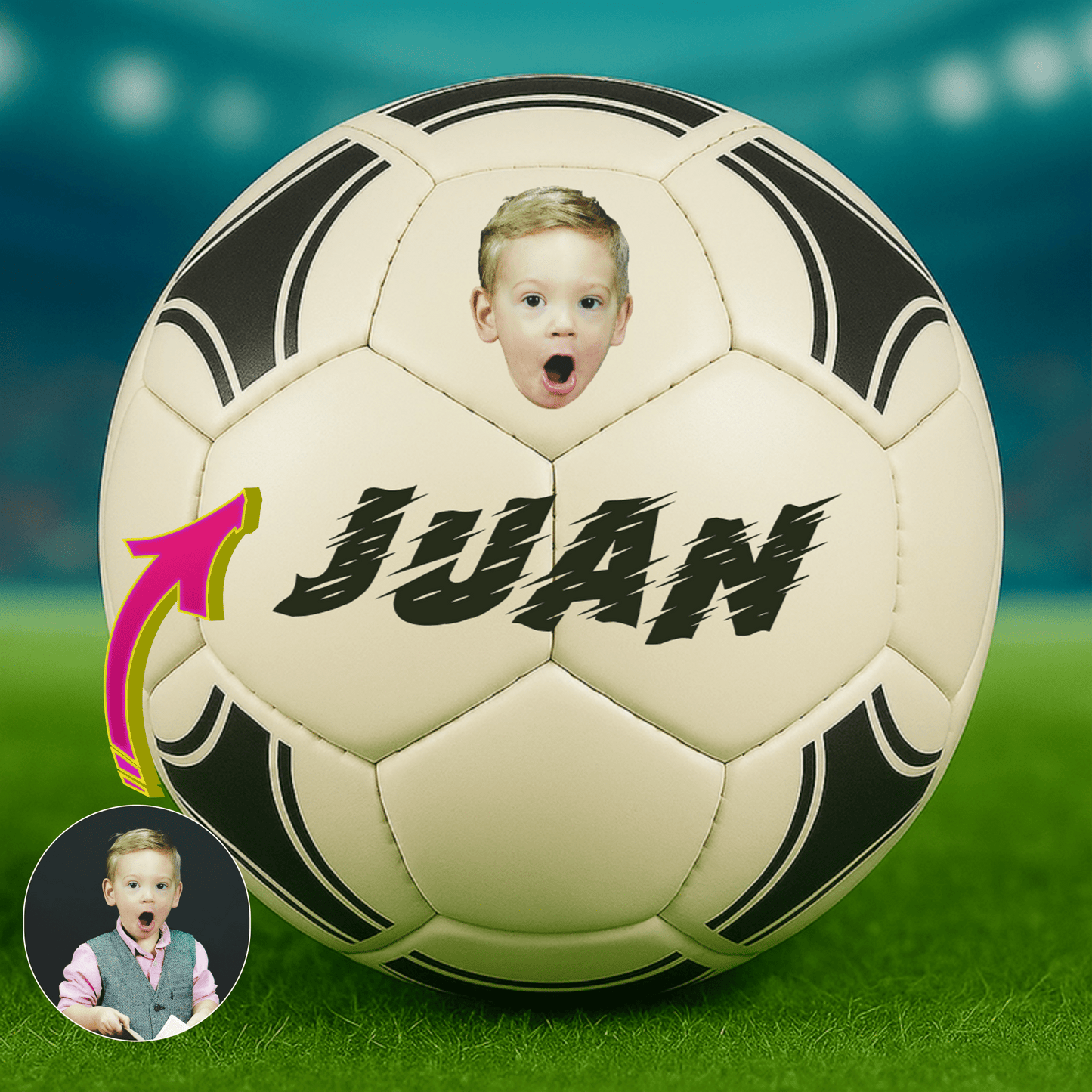 ⚽ Pelota de Fútbol Personalizada con Cara y Nombre – ¡Un Golazo de Regalo!
