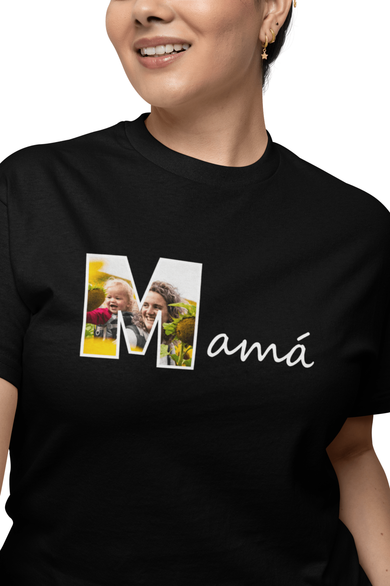 📸👩👧 Remera “M” de Mamá | Personalizá la M con la foto de mamá