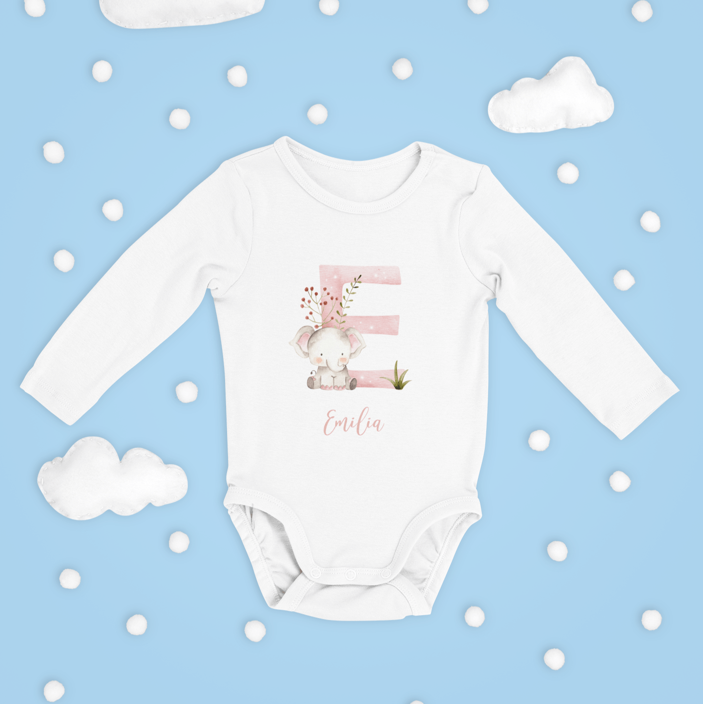 Body Personalizado con Inicial y Nombre – Animales en Acuarela 👶🐜🎨