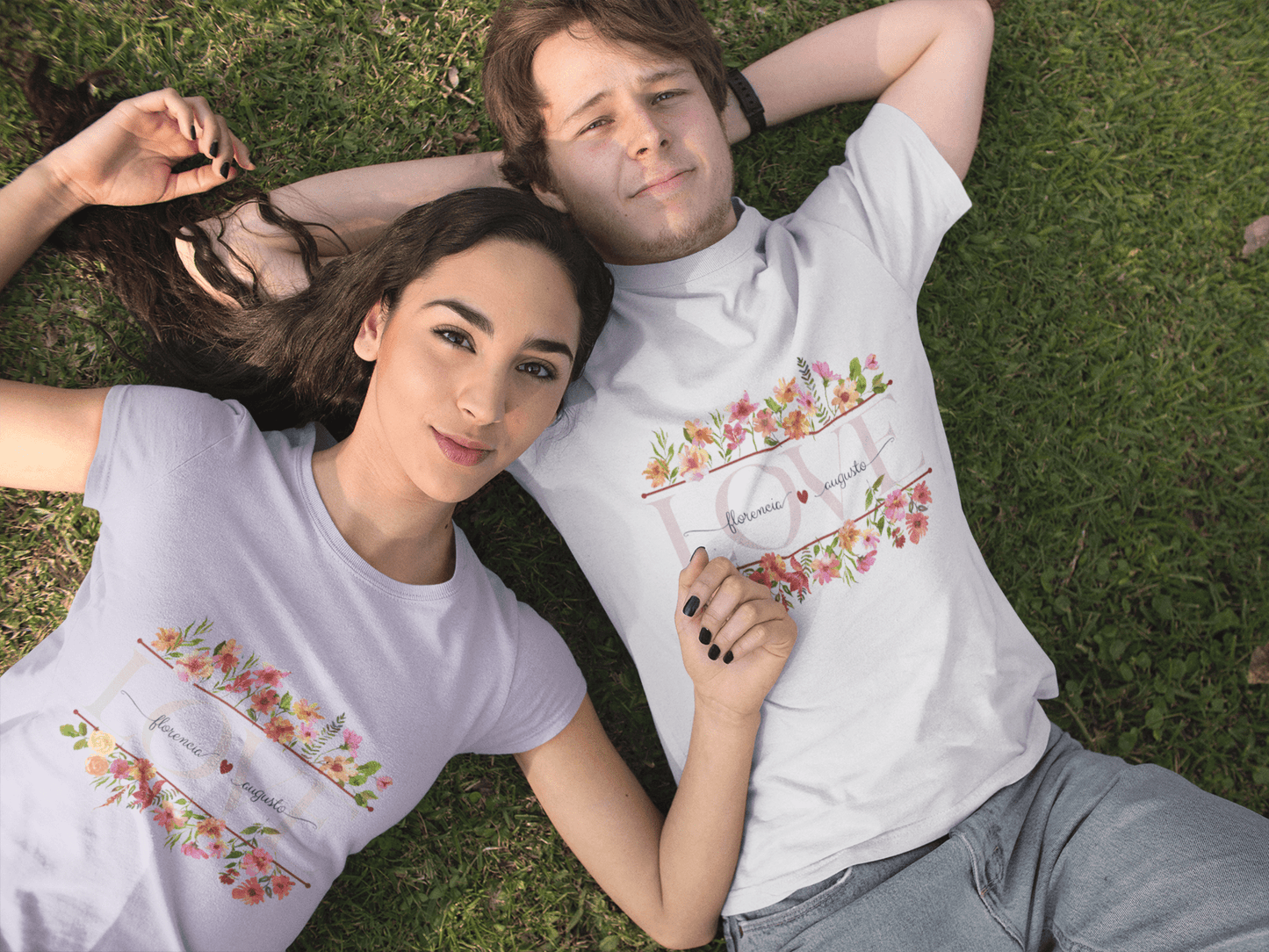 Remera Love Floral con Nombres 💑🌷