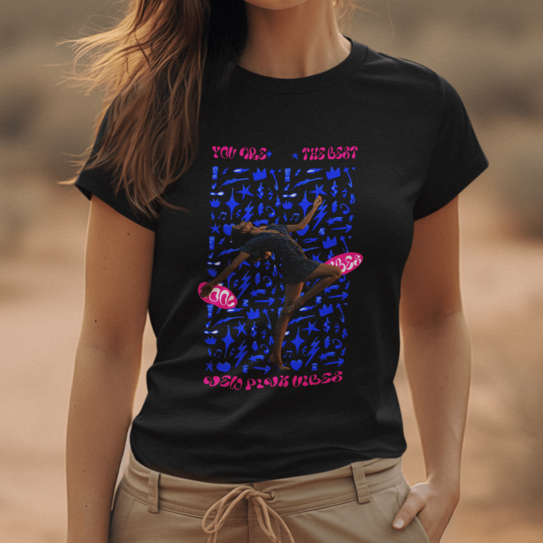 Remera Personalizada con Foto fondo removido y textos - Y2K Retro KPOP Doodle Style