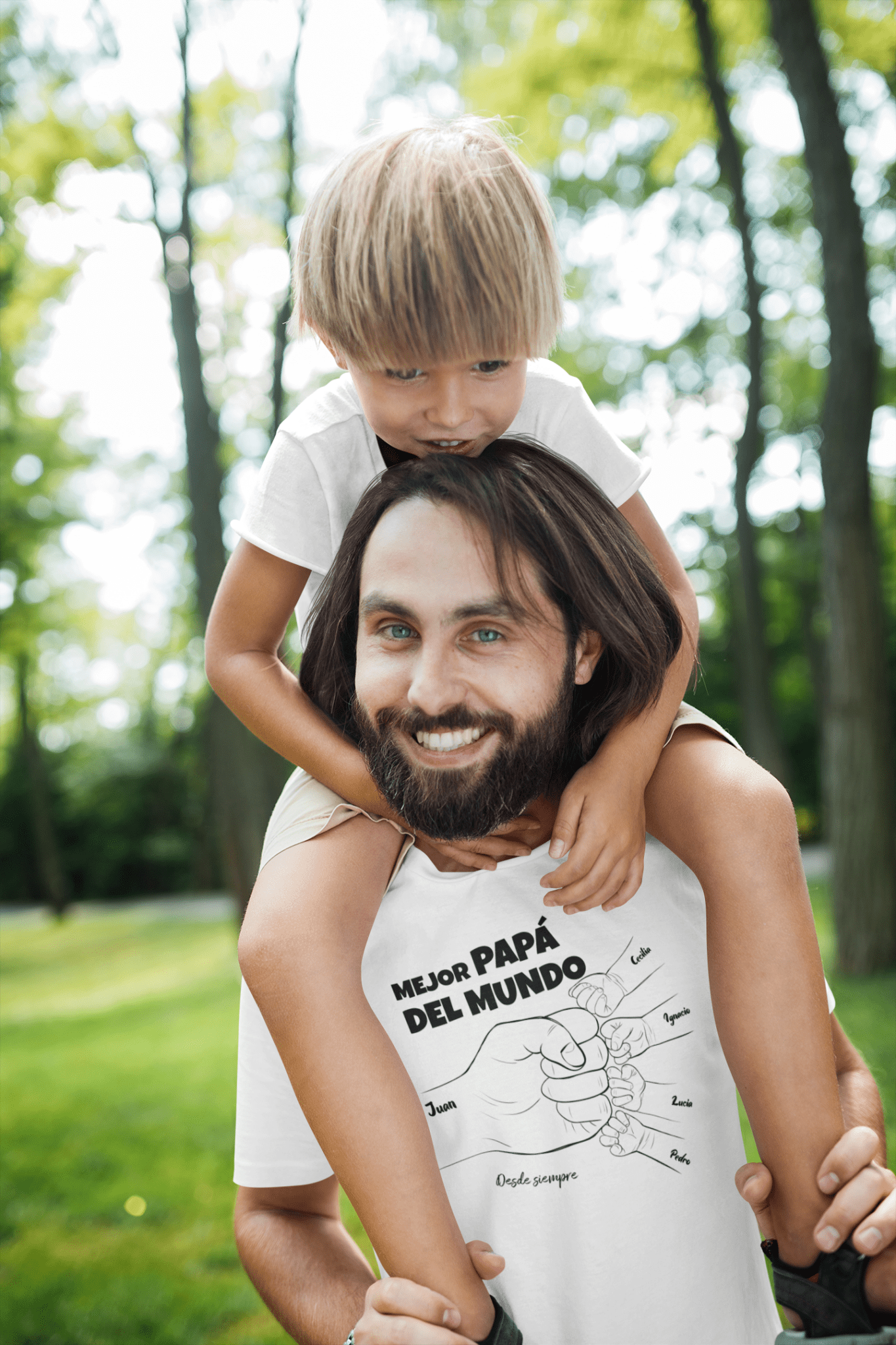 🧡 Remera Personalizada – Puños de Papá y Sus Hijos 👊👶👧👦