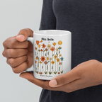 🌸☕ Taza Día del Maestro Personalizada - Nombre de la maestra, alumos y colegio - Flores