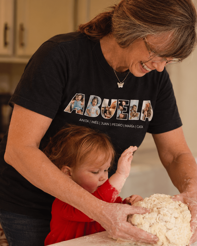 Remera personalizada - ABUELA CON FOTOS - 100% algodón