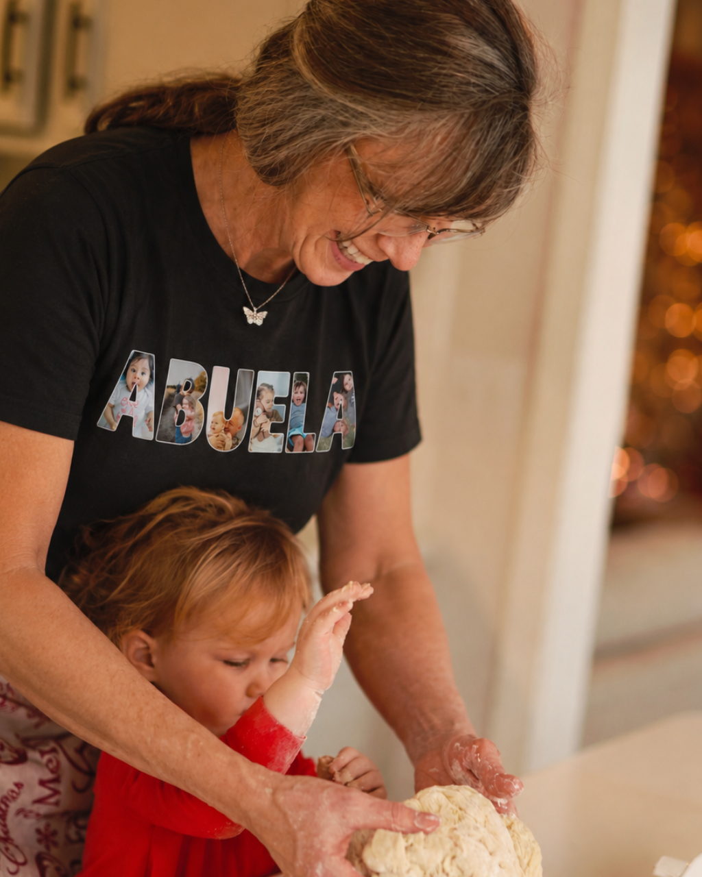 Remera personalizada - ABUELA CON FOTOS - 100% algodón