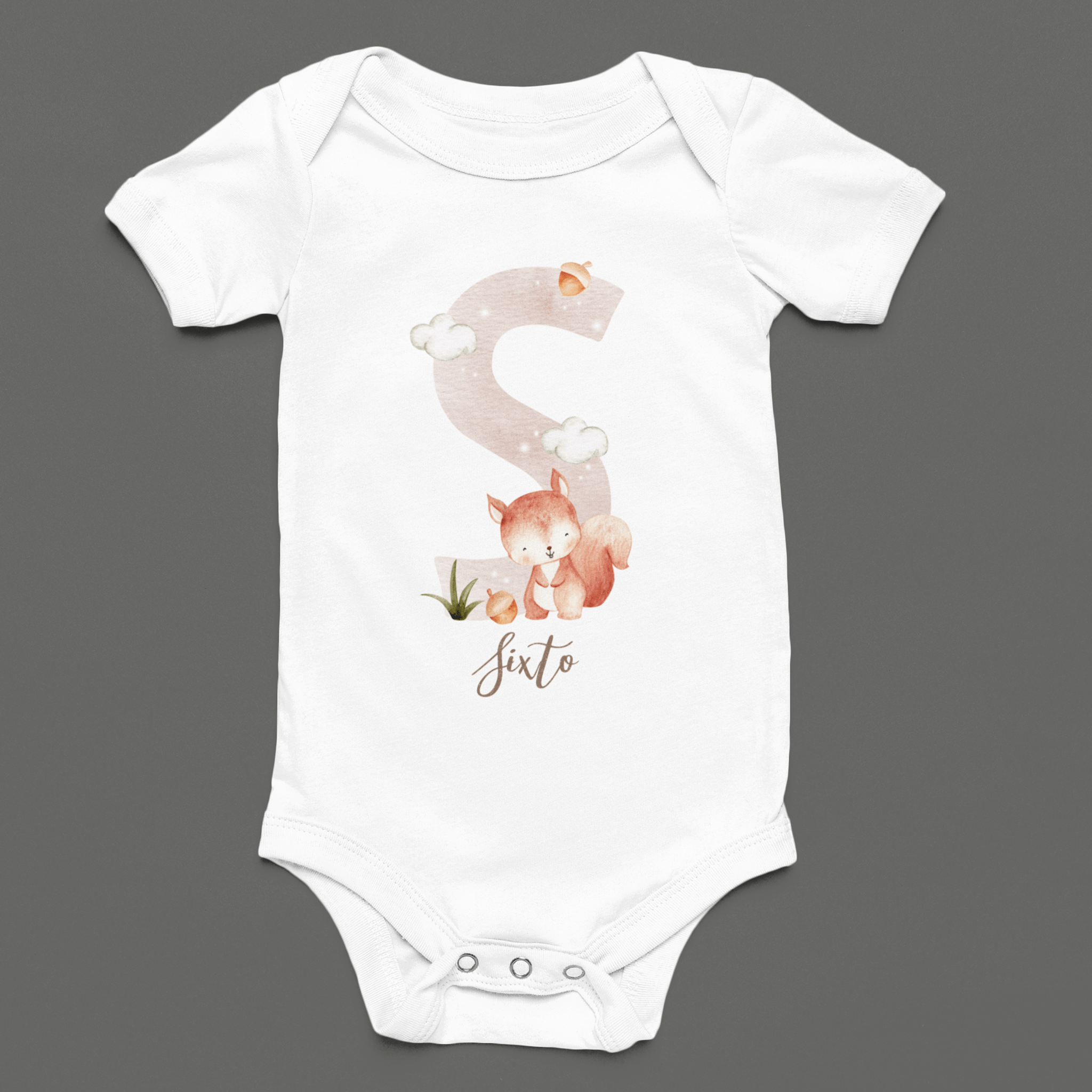 Body Personalizado con Inicial y Nombre – Animales en Acuarela