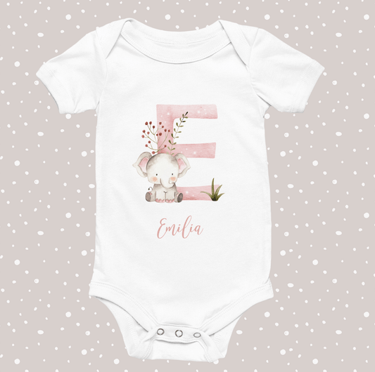 Body Personalizado con Inicial y Nombre – Animales en Acuarela 👶🐜🎨