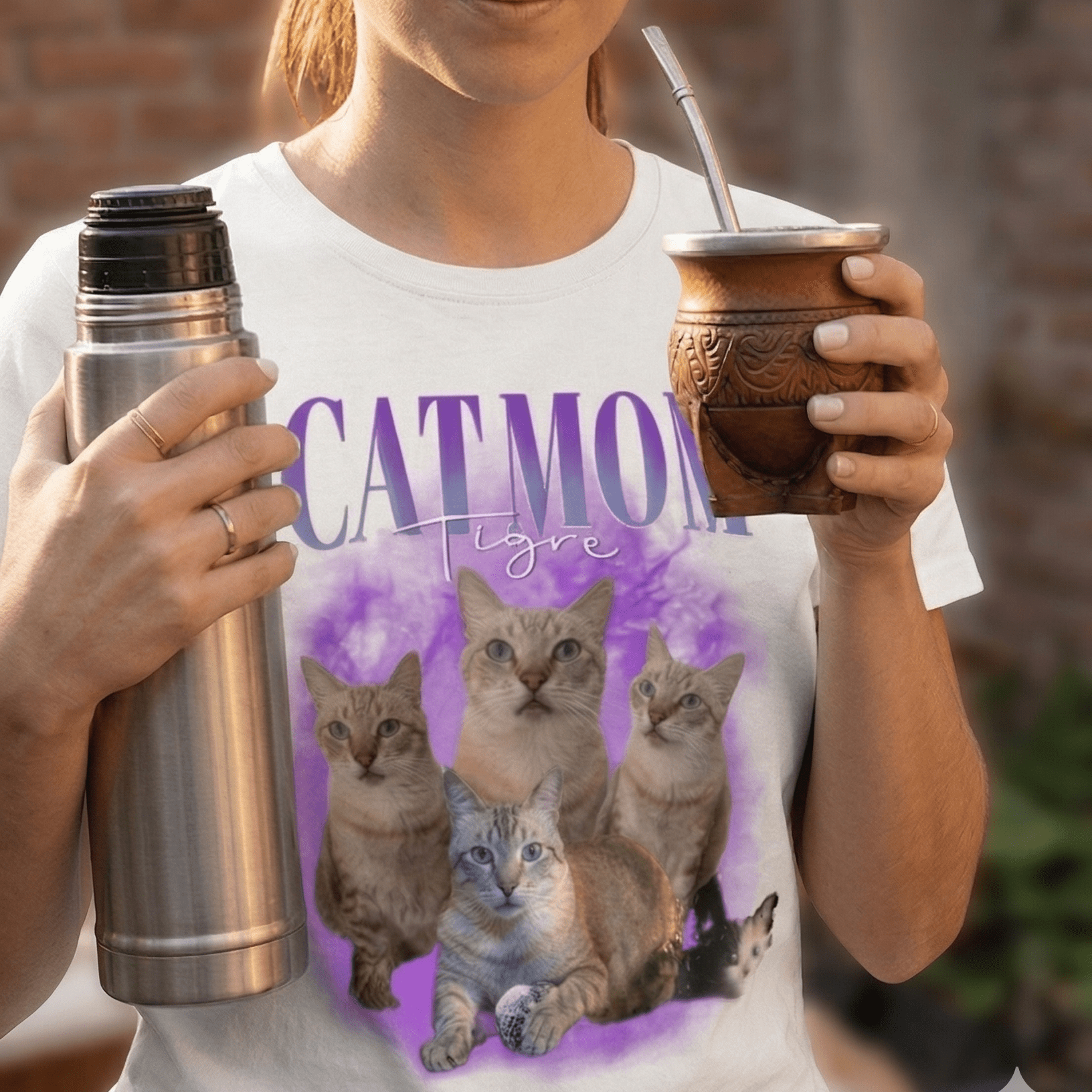 Remera Retro Personalizable | Tus Fotos y Texto Gradient Estilo 90s