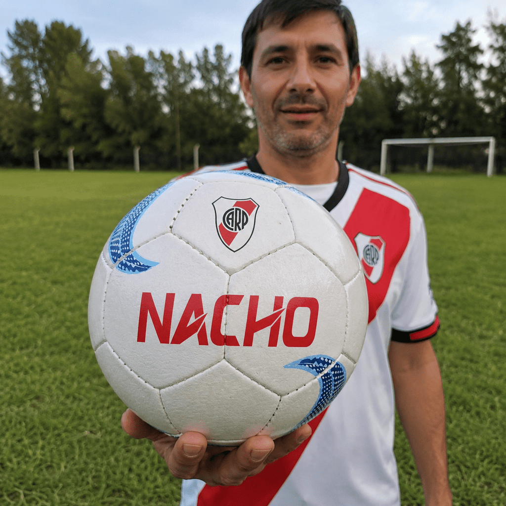 Pelota de Fútbol Personalizada con el escudo del equipo de Papá y su Nombre