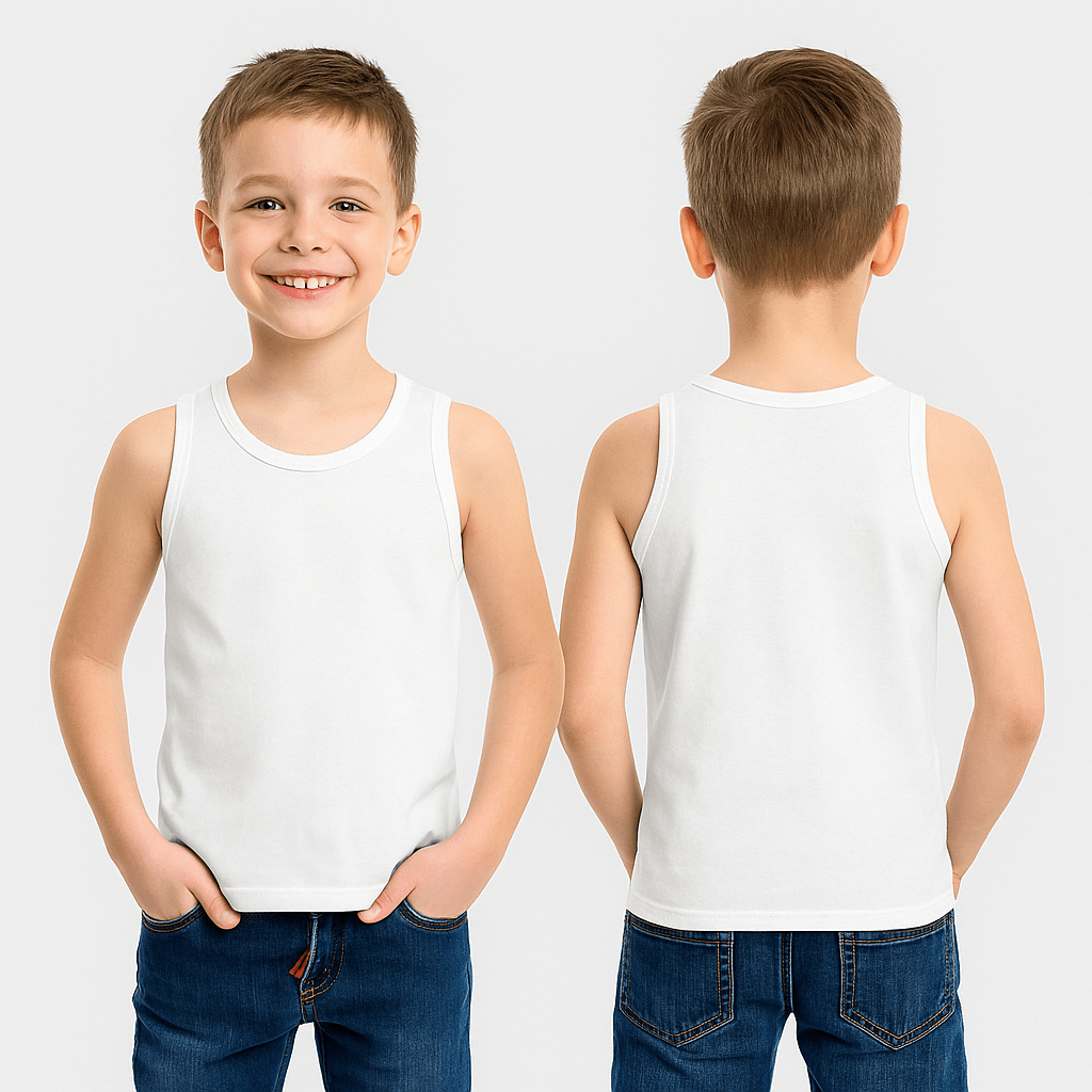 Musculosa de Niño Personalizada - Subí tu diseño - Frente y espalda
