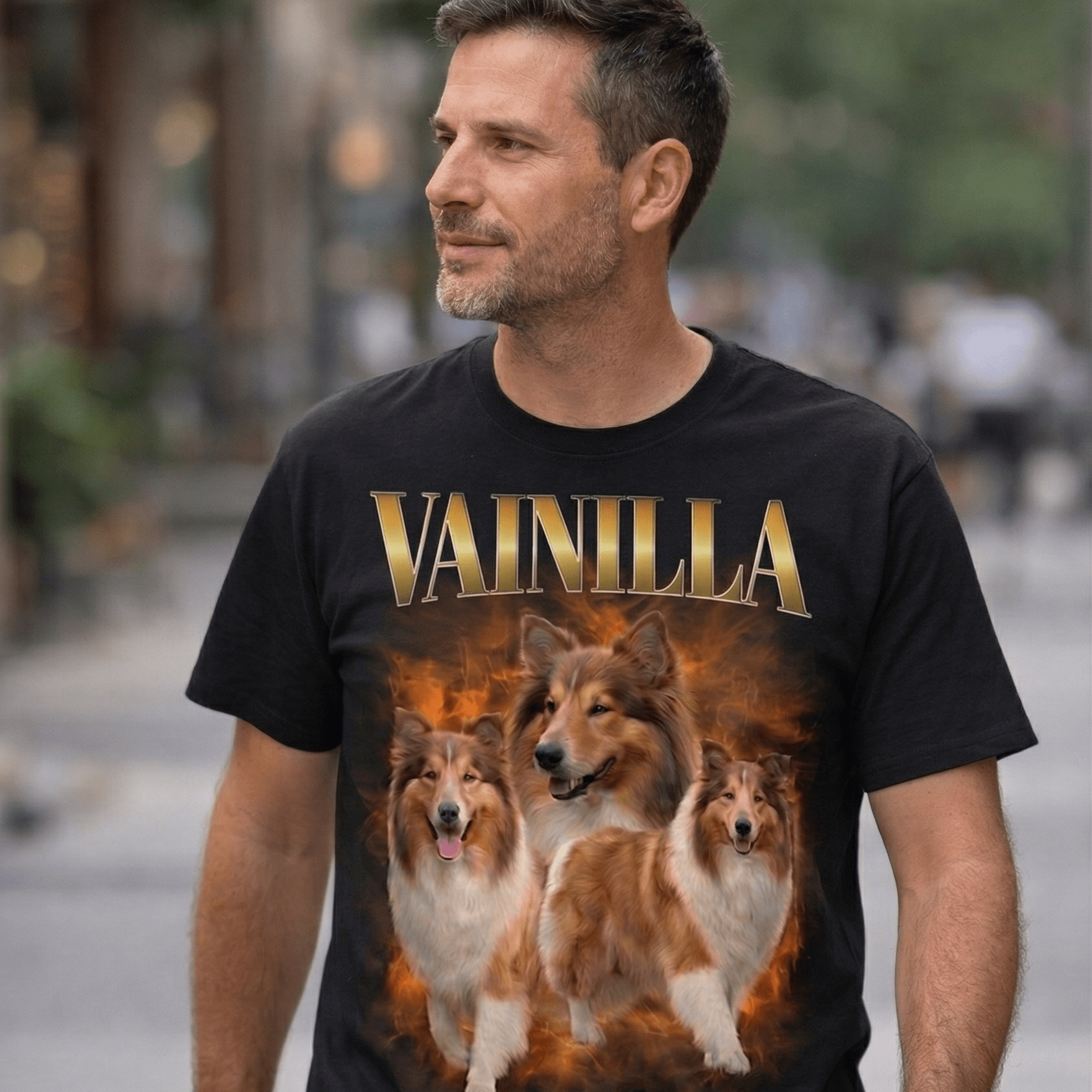 Remera Retro Personalizable | Tus Fotos y Texto Gradient Estilo 90s