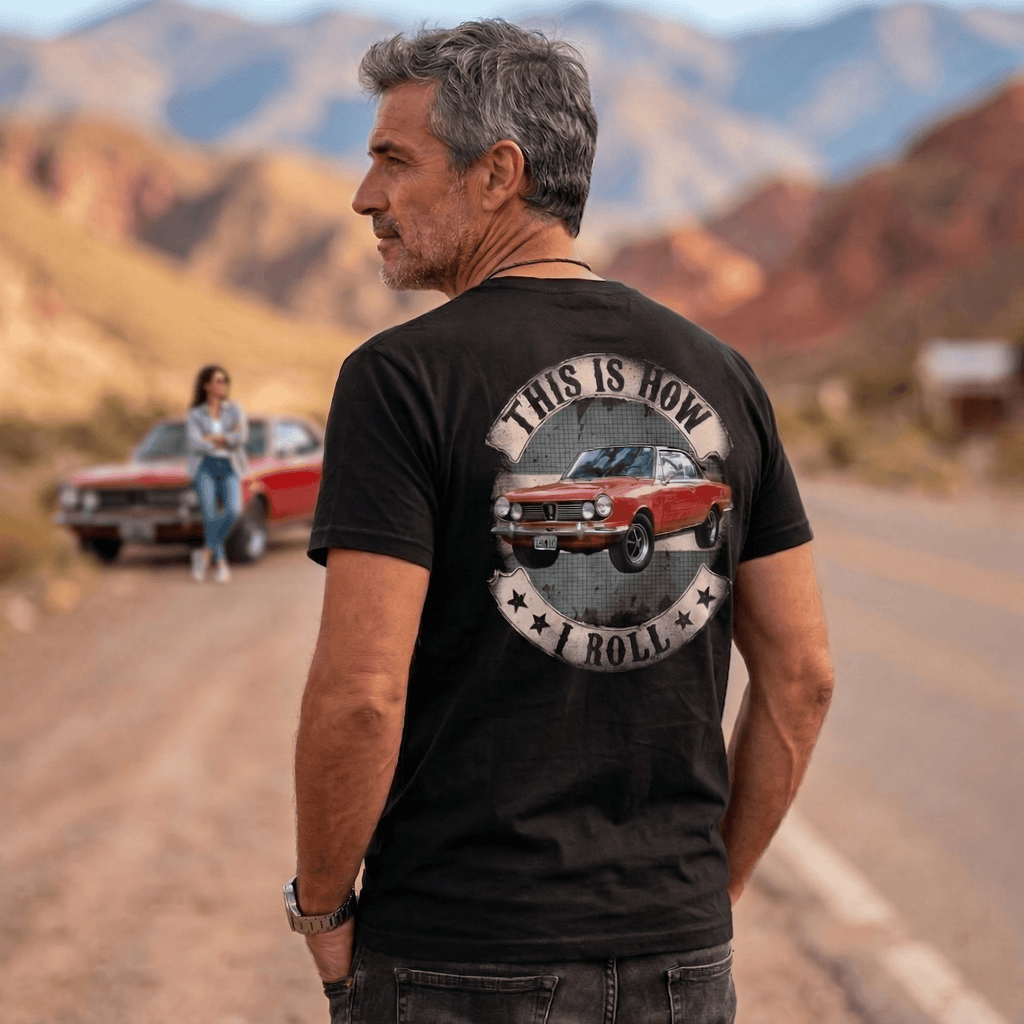 Remera Personalizada con tu Moto o Auto — Diseño "This Is How I Roll" sello vintage
