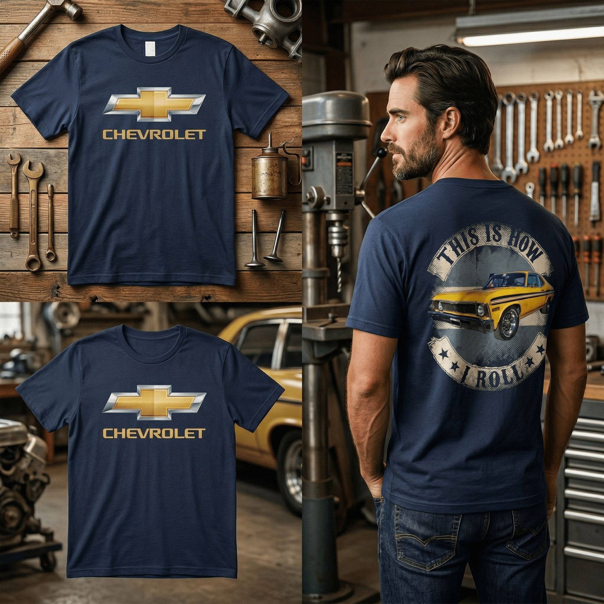 Remera Personalizada con tu Moto o Auto — Diseño "This Is How I Roll" sello vintage
