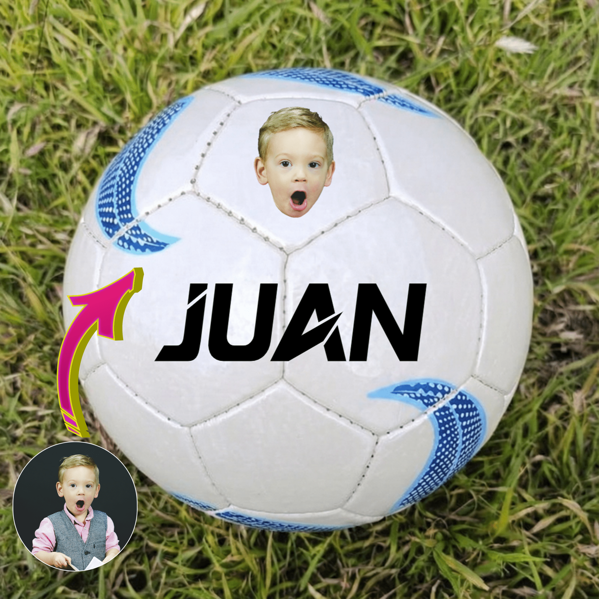 ⚽ Pelota de Fútbol Personalizada con Cara y Nombre – ¡Un Golazo de Regalo!