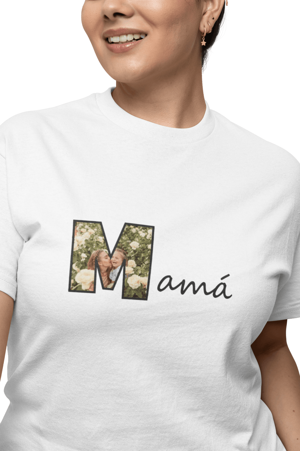 📸👩‍👧 Remera “M” de Mamá | Personalizá la M con la foto de mamá