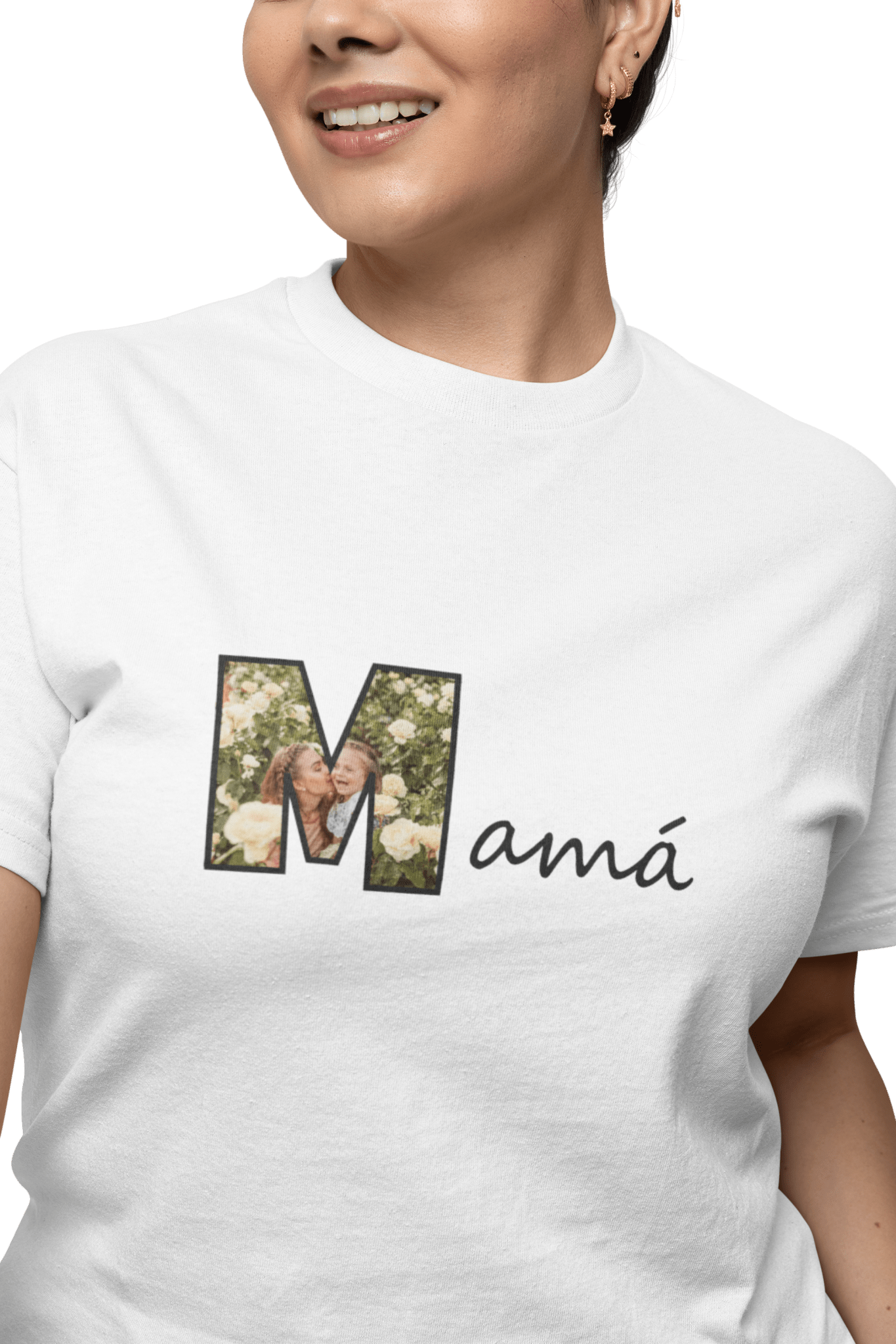 📸👩‍👧 Remera “M” de Mamá | Personalizá la M con la foto de mamá