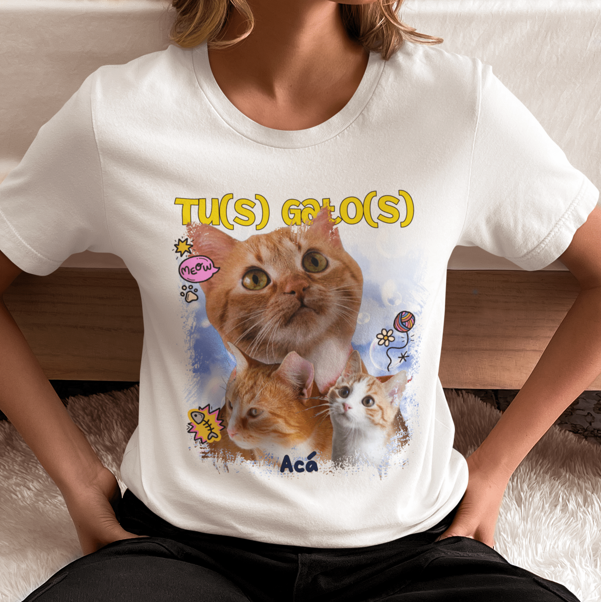 Remera Retro - Con las fotos de tus amigos peludos 🐱 🐶