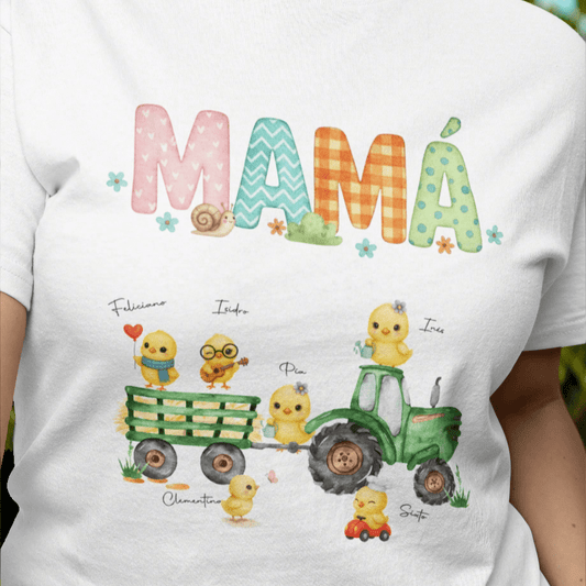 👩‍👧🐤 Esta mamá es de… | Agregá pollitos y nombres de tus hijos para personalizar