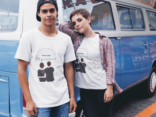 El Día que Nos Conocimos – Remera Personalizada con Tu Fecha, Pareja y Cliparts Especiales