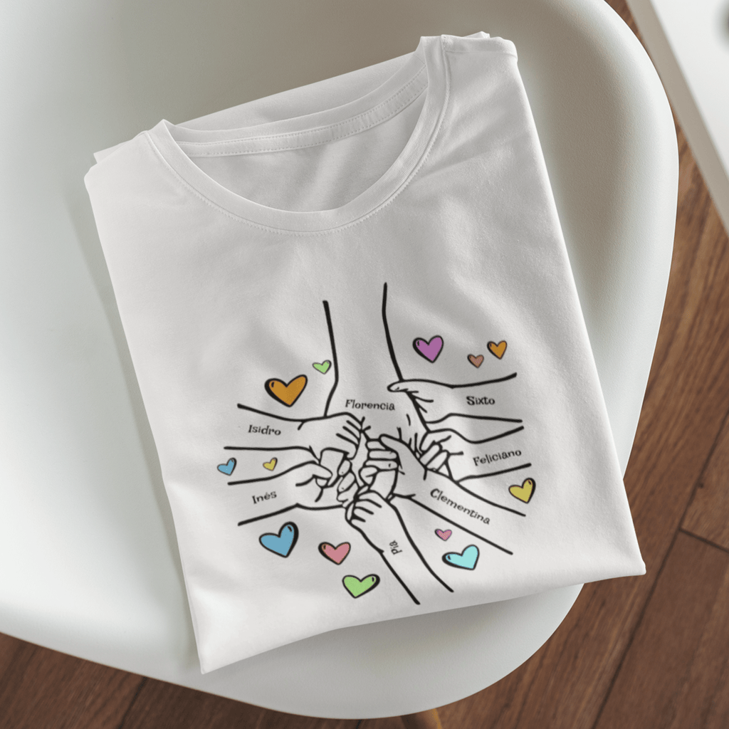 🤲❤️ La mano de Mamá y sus hijos - Remera personalizada con los nombres🌟