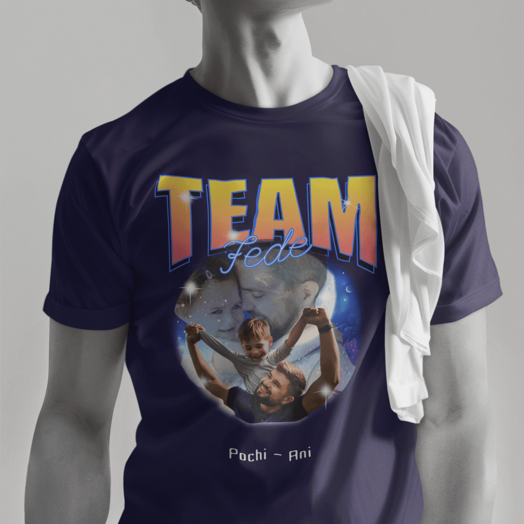 Remera Personalizada Retro Neón - Con fotos y nombres
