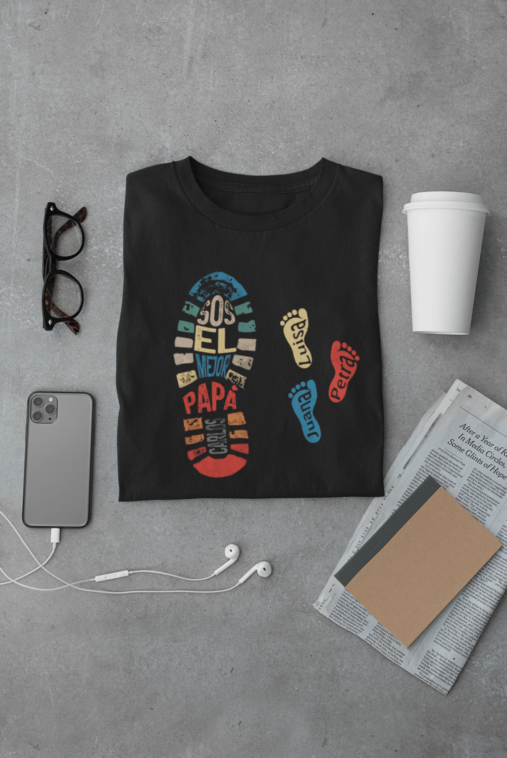 Remera Personalizada – Huella de papá y Sus Hijos 👣👣👶👧👦