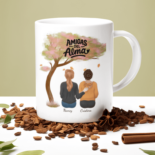 Taza Personalizada “Amigas de Alma”  ☕💕 – Nombres y Estilo Único de Cada Una ✨