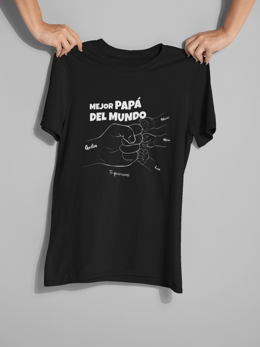 🧡 Remera Personalizada – Puños de Papá y Sus Hijos 👊👶👧👦