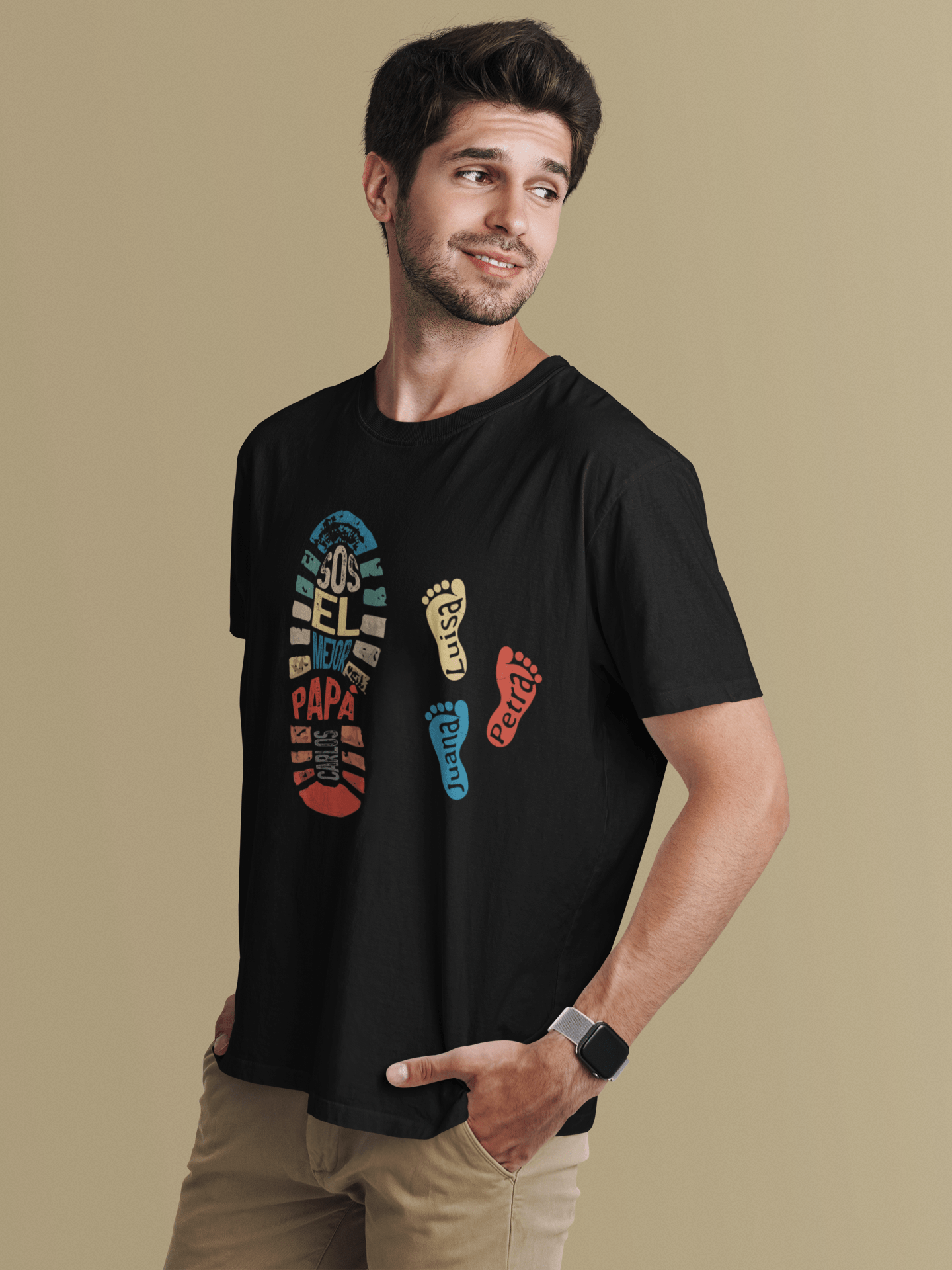 Remera Personalizada – Huella de papá y Sus Hijos 👣👣👶👧👦